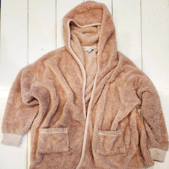 Koolaburra by Ugg Fuzzy Open Front Hooded Jacket Cardigan Women's Size M - Picture 1 of 2